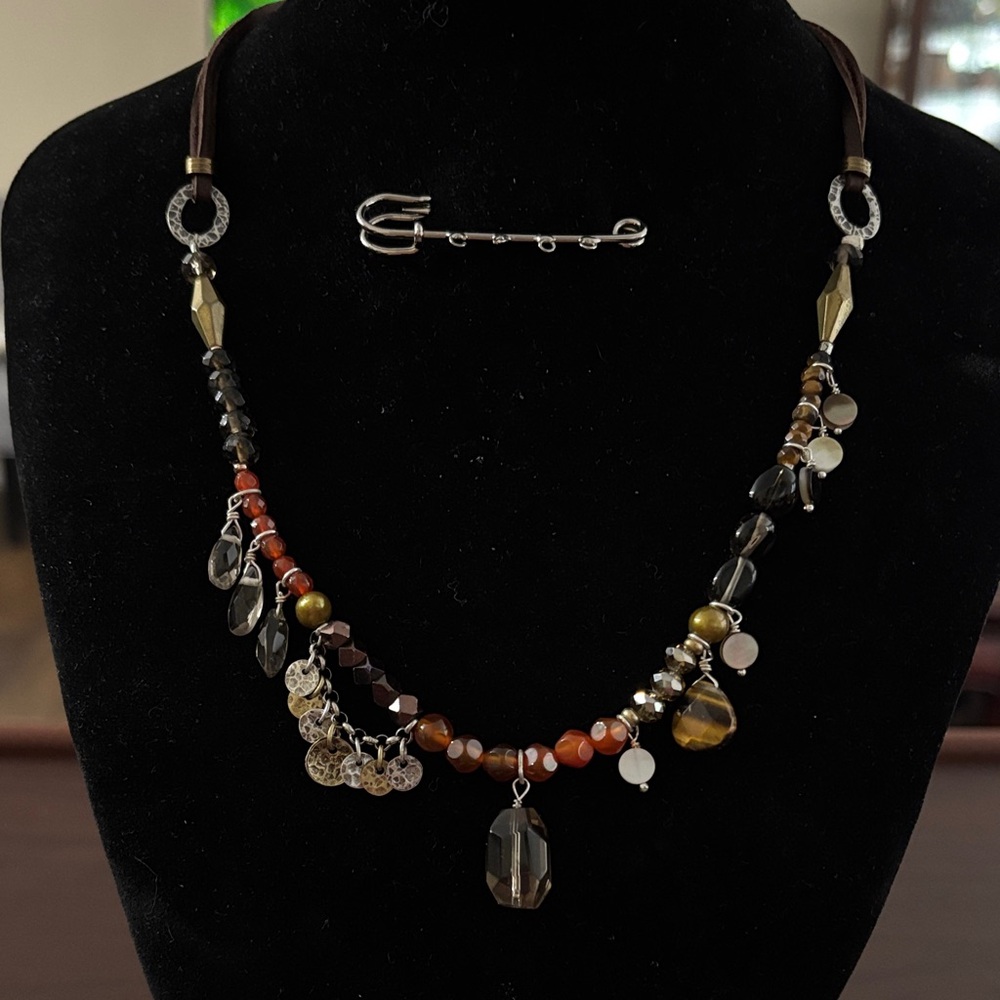 Allison Reed Beaded Necklace with Earthy Tones